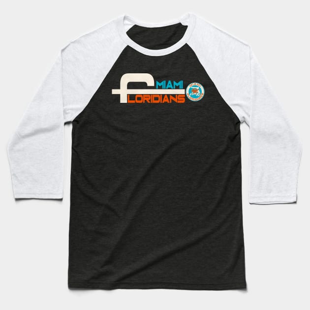 Defunct Miami Floridians Basketball Team Baseball T-Shirt by Defunctland
